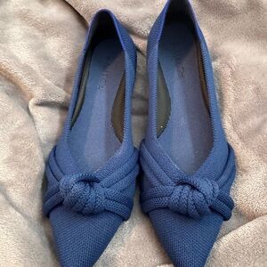 Rothy's Blue Knotted Bow Flats